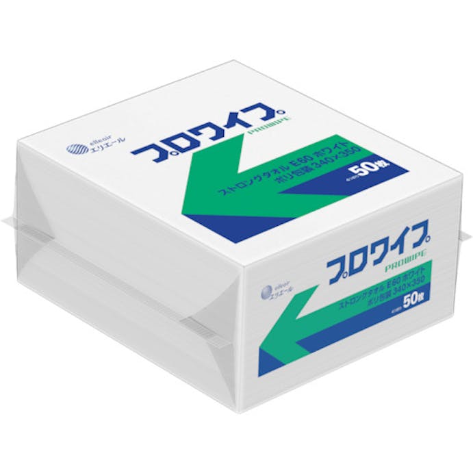 【CAINZ-DASH】ＥＢＳ プロワイプ　ストロングタオルＥ６０　ホワイト　ポリ包装　３４０×３５０ 823653【別送品】