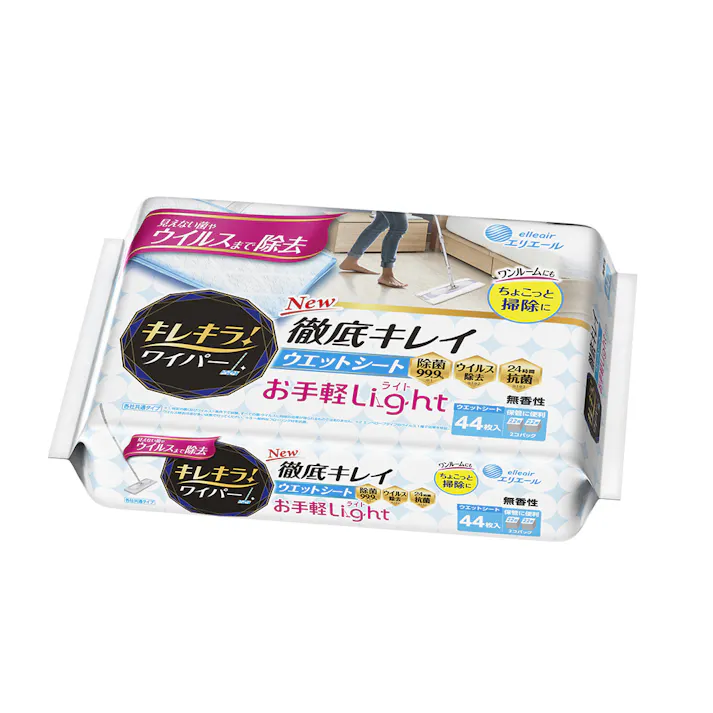 エリエール キレキラ!ワイパー 徹底キレイ ウエットシート Light 44枚