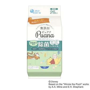 大王製紙 エリエール Puana(ピュアナ) ウエットティシュー 除菌ノンアルコールタイプ 携帯用 26枚(販売終了)