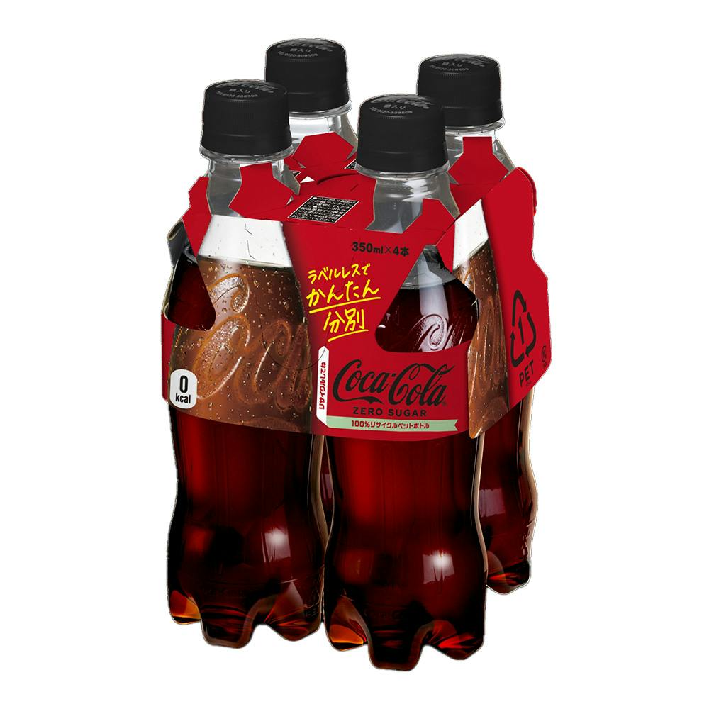 コカ・コーラゼロ ラベルレス 350ml×4 | 飲料・水・お茶 通販