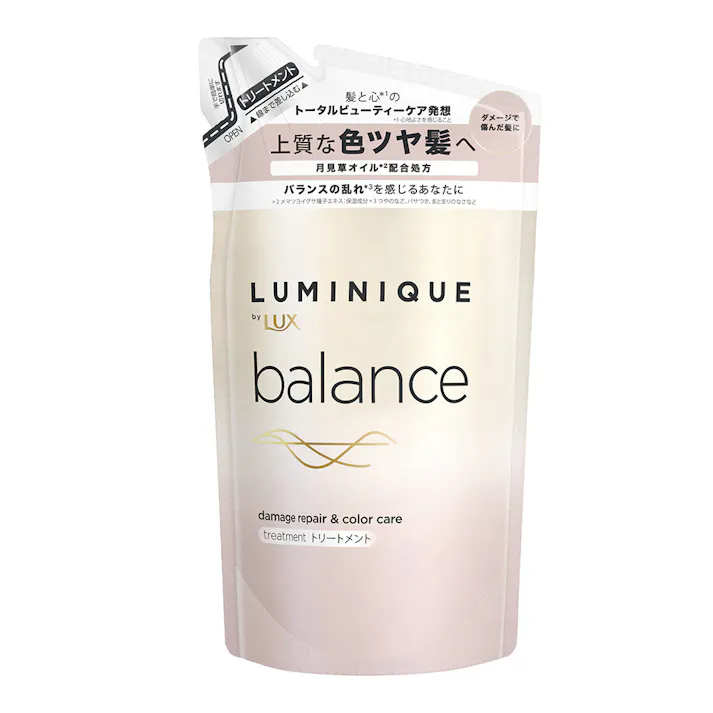 ユニリーバ・ジャパン ラックス ルミニーク バランス ダメージリペア&カラーケア トリートメント 詰替 350g