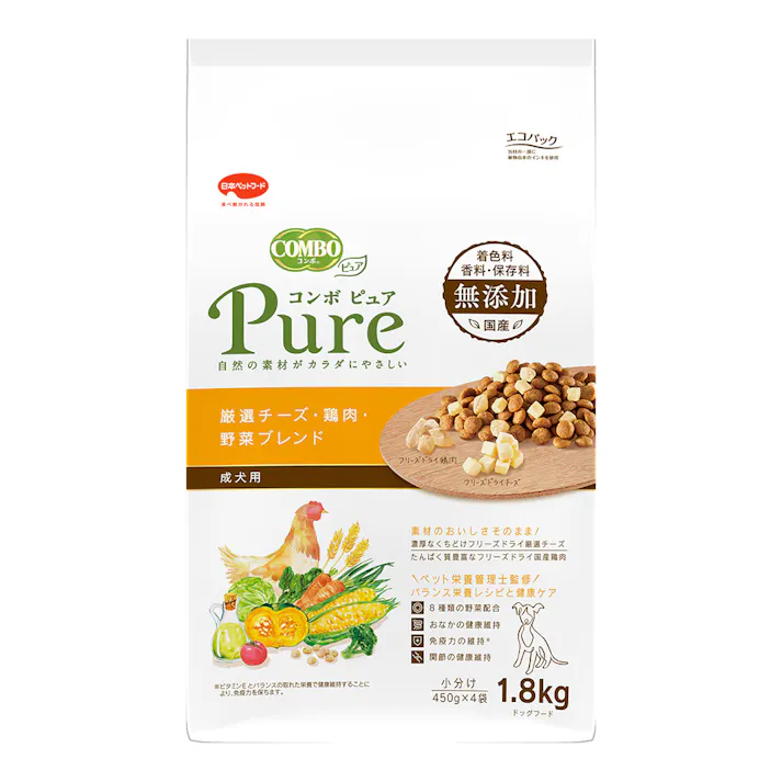 コンボ ピュア ドッグ厳選チーズ・鶏肉1.8kg