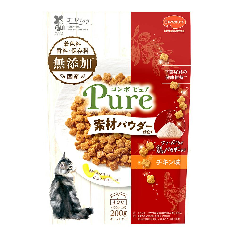 コンボピュア チキン味 鶏パウダー入り 200g 猫用ドライフード コンボピュア チキン味 鶏パウダー入り 200g 猫用ドライフード