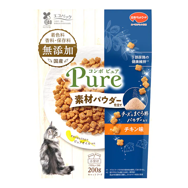 コンボピュア キャット チキン味 チーズ&まぐろ節パウダー入り 200g