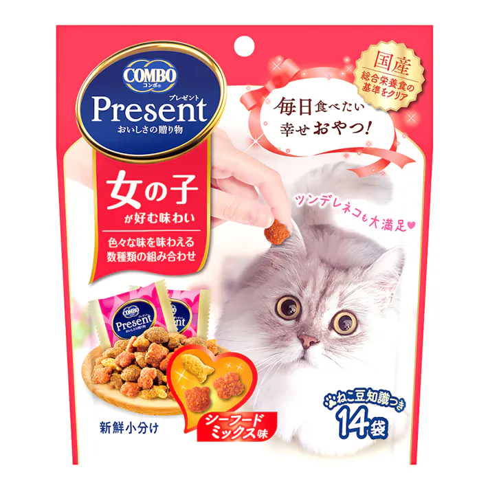 COMBO キャット おやつ 女の子シーフードミックス味 14袋