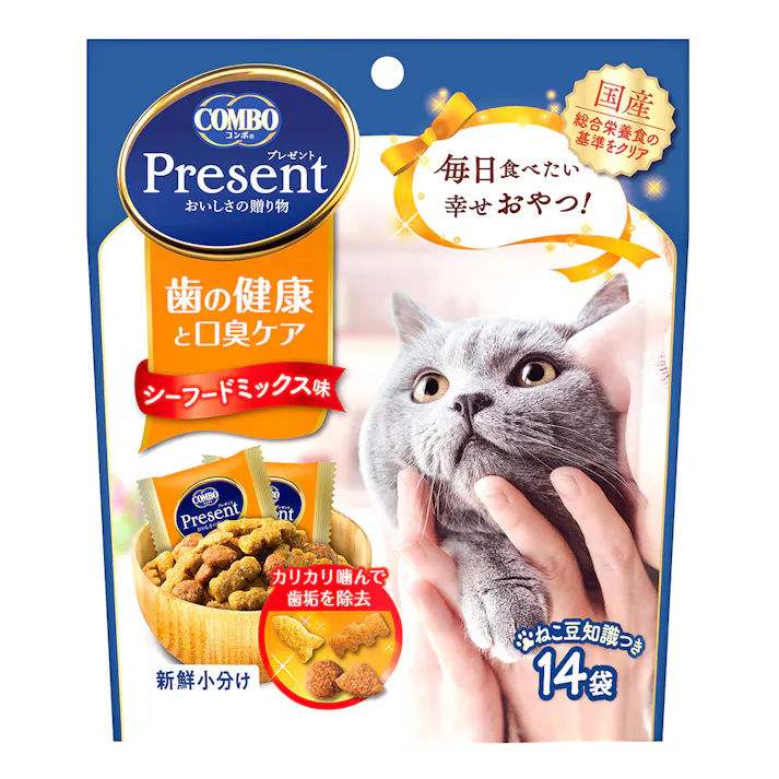 コンボ プレゼント おやつ 歯の健康と口臭ケア シーフードミックス味 小分け14袋