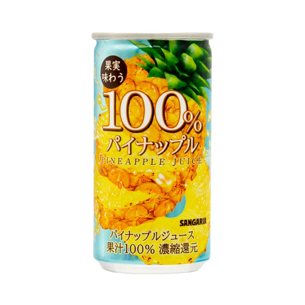 ケース販売】サンガリア 果実味わう100%パイナップルジュース 缶