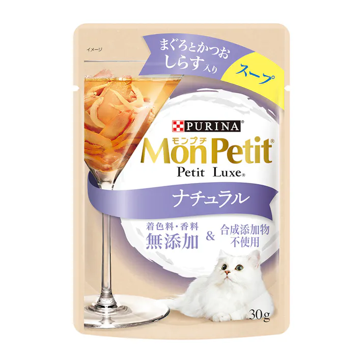 モンプチ プチリュクス ナチュラル スープ まぐろとかつお しらす入り