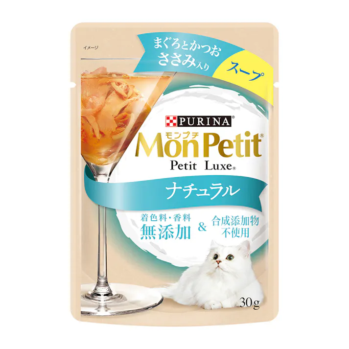モンプチ リュクス ナチュラル まぐろとかつお スープ ささみ入り 30g