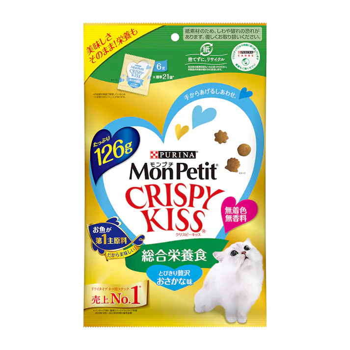 ピュリナ モンプチ クリスピーキッス 総合栄養食 贅沢おさかな味 6g×21袋 126g