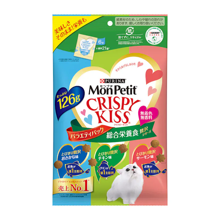 ピュリナ モンプチ クリスピーキッス 総合栄養食 贅沢シリーズ 6g×21袋 126g