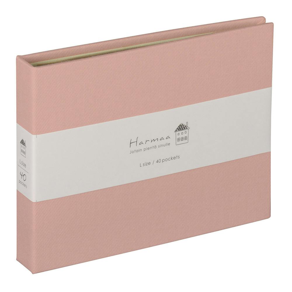 ナカバヤシ ハルマー ポケットアルバム L判1段ヨコ 40枚 ピンク