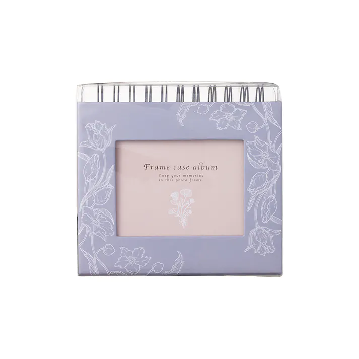 フォトランク フレームケースアルバム L判60枚収納 フラワーバイオレット