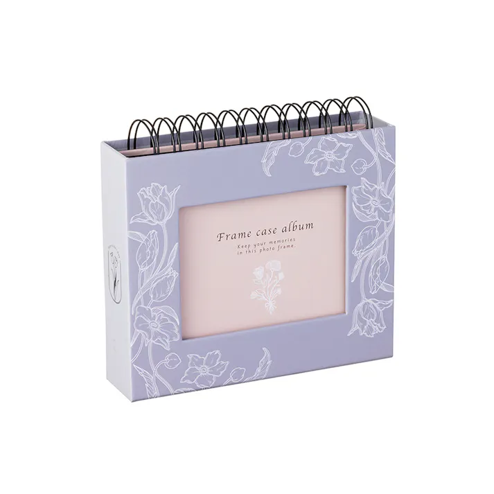 フォトランク フレームケースアルバム L判60枚収納 フラワーバイオレット