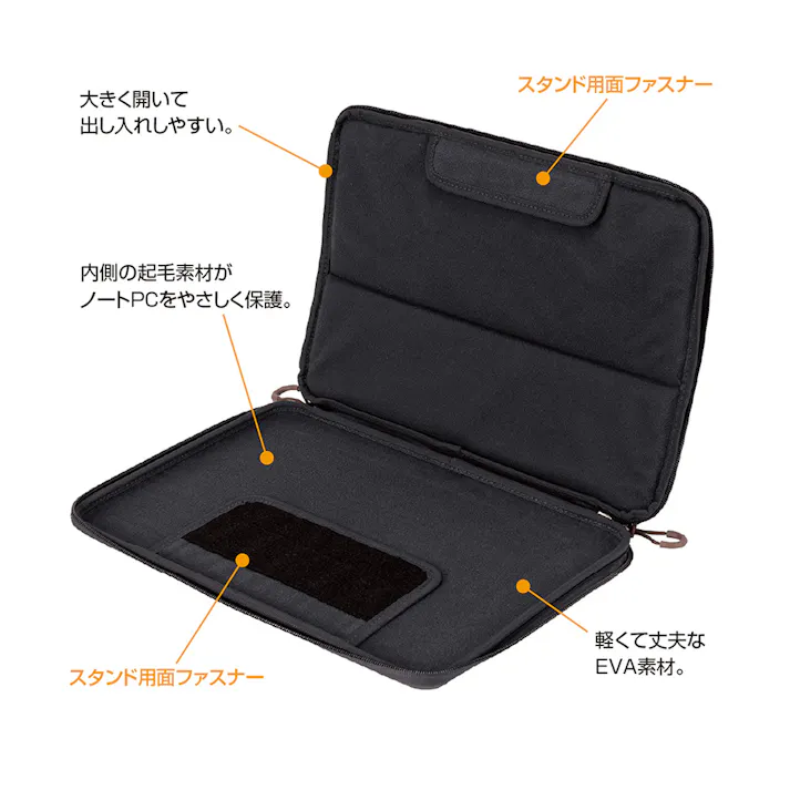 ナカバヤシ 13.3インチ 汎用PCスタンドインナーケース ブラック SZC-FC132210BK