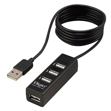 USB2.0 4ポートハブ 120cm ブラック
