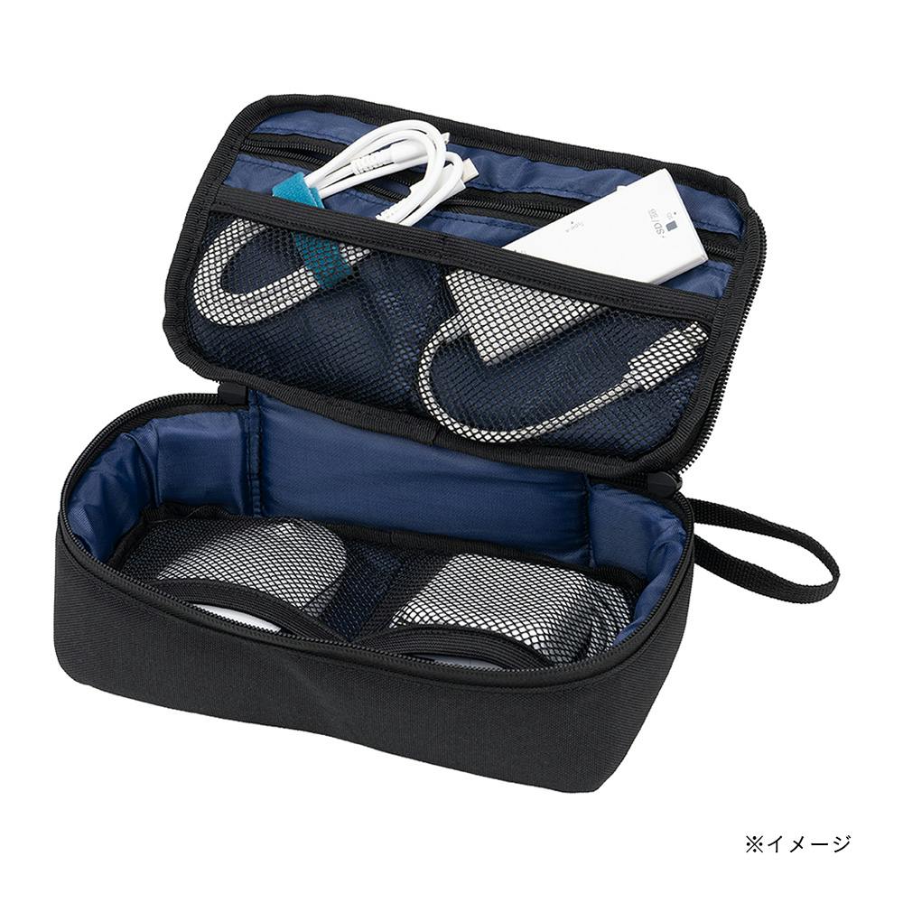 自立式ガジェット トラベルポーチ リサイクル ブラック | 携帯