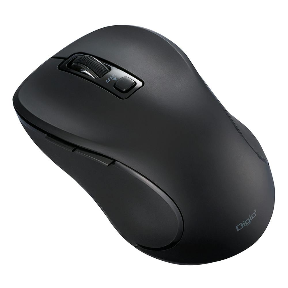 Bluetooth 静音5ボタン BlueLEDマウス ブラック MUS-BKF215BK