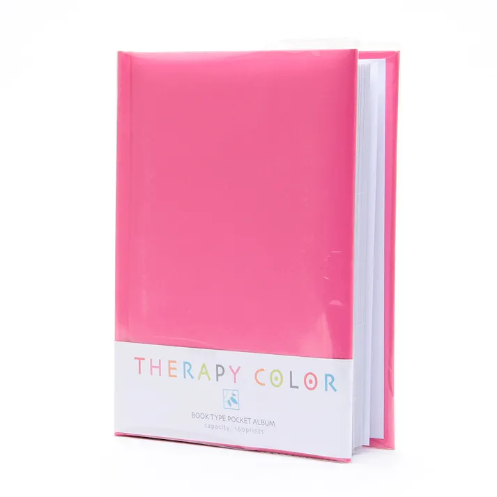 セラピーカラー 背丸ポケットアルバム L判2段160枚 ハッピーピンク TCBP-160-HP