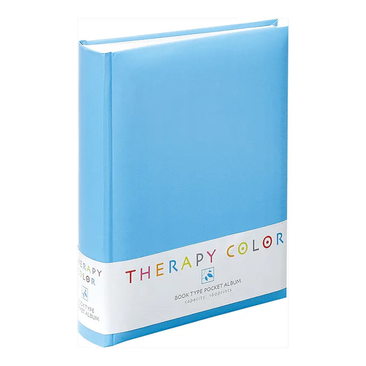 セラピーカラー 背丸ポケットアルバム L判2段160枚 ピュアブルー TCBP-160-PB