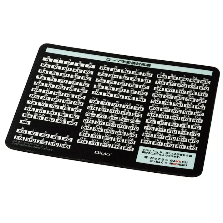 ローマ字マウスパッド ブラック クロスタイプ