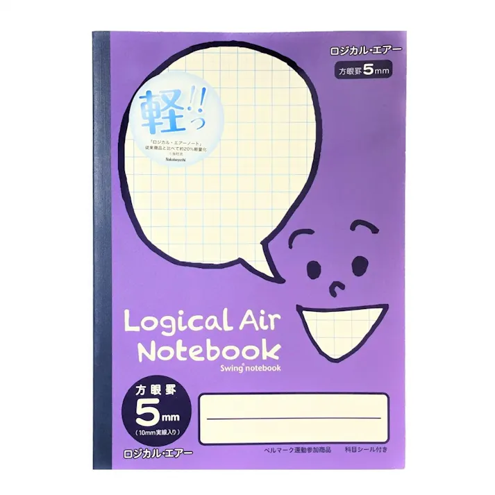 ナカバヤシ ロジカル・エアーノート フェイス柄 方眼5mm B5 バイオレット
