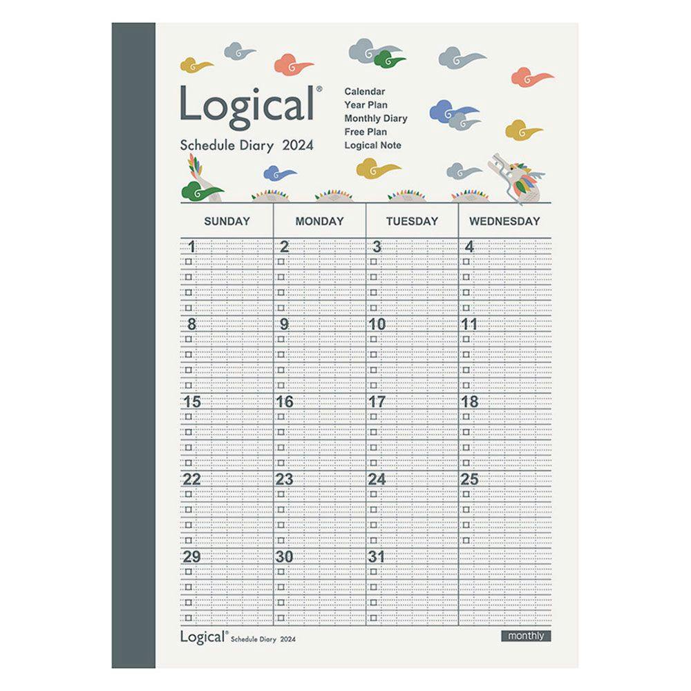 ナカバヤシ ロジカルダイアリー2024 月間ノートタイプA A6 タツ NS