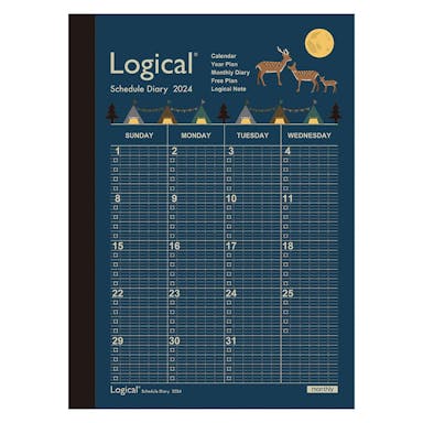 ナカバヤシ ロジカルダイアリー2024 月間ノートタイプA A6 キャンプ NS-A602-24AS1