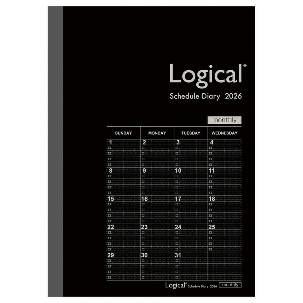 ロジカルダイアリー2026 月間 ノートタイプB A5 ブラック シーズン手帳 ロジカルダイアリー2026 月間 ノートタイプB A5 ブラック シーズン手帳