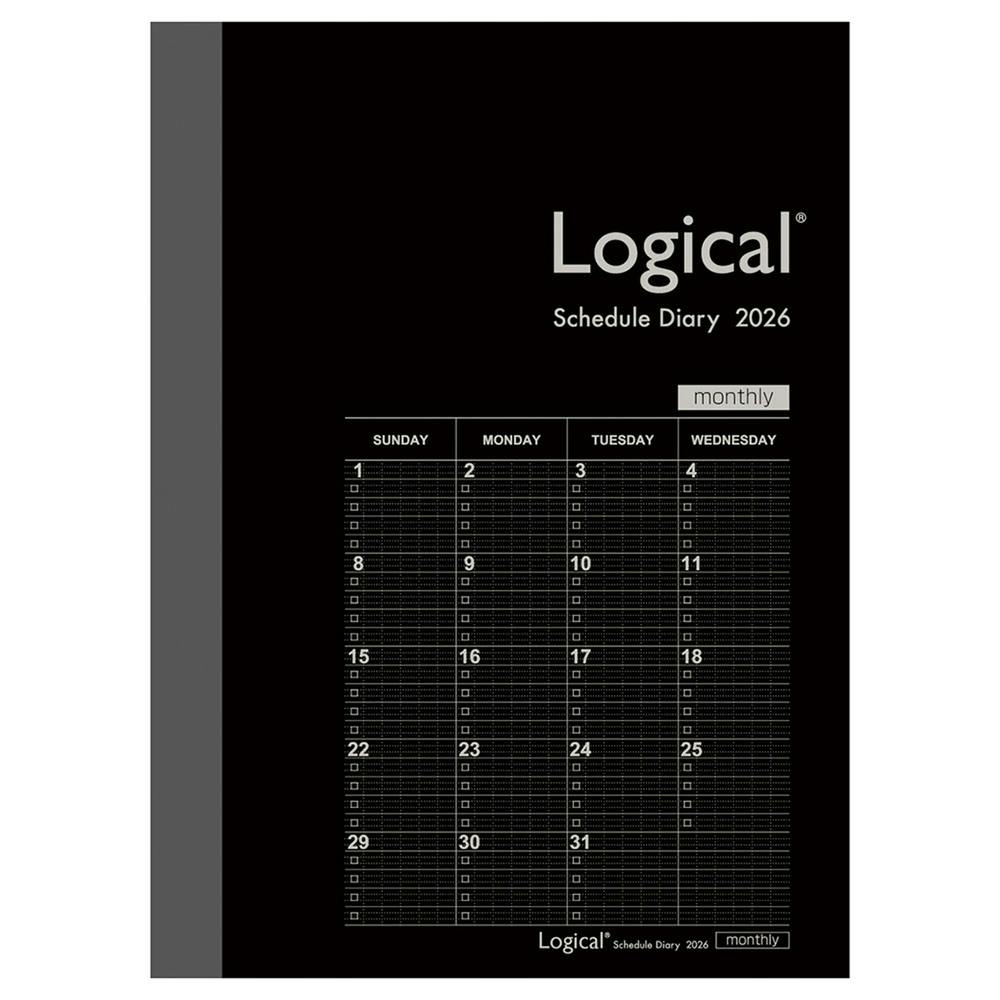 ロジカルダイアリー2026 月間 ノートタイプB A6 ブラック シーズン手帳 ロジカルダイアリー2026 月間 ノートタイプB A6 ブラック シーズン手帳