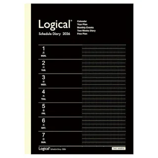 ロジカルダイアリー2026 見開き2週間A B5 ブラック