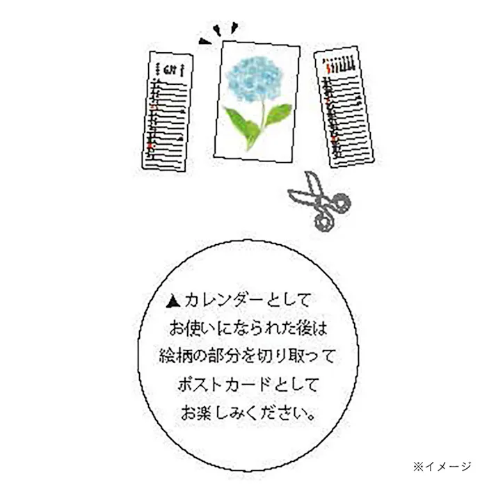 2027年度 卓上カレンダー 花イラスト A5
