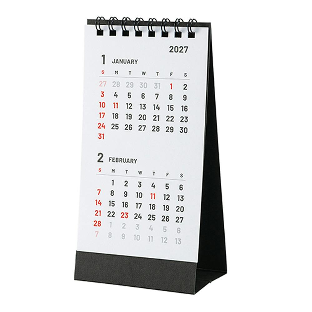 2027年度 卓上カレンダー Wリング 2か月 ミニ | 文房具・事務用品 通販