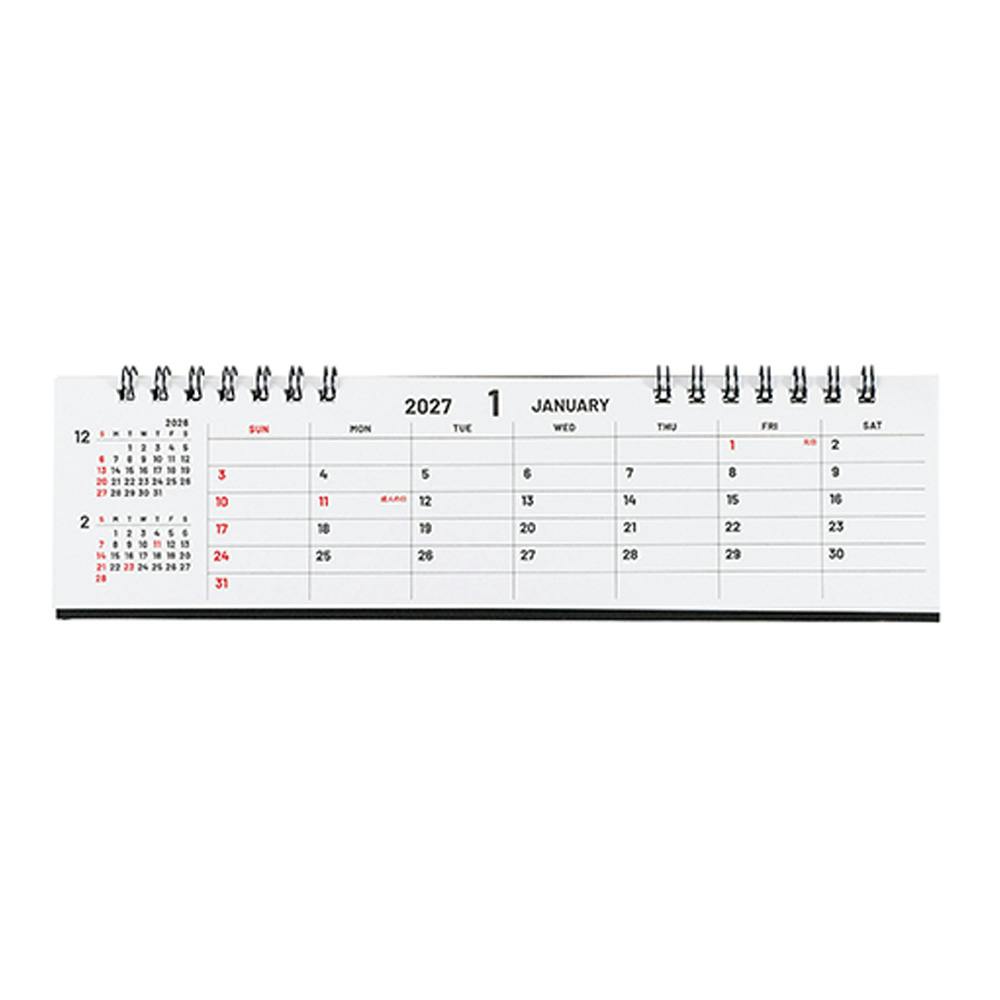 2027年度 卓上カレンダー Wリング 横長 | 文房具・事務用品 通販
