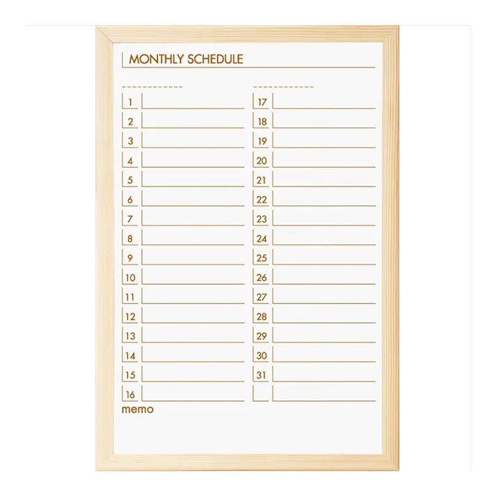 ナカバヤシ ウッドスケジュールボード 470×320mm