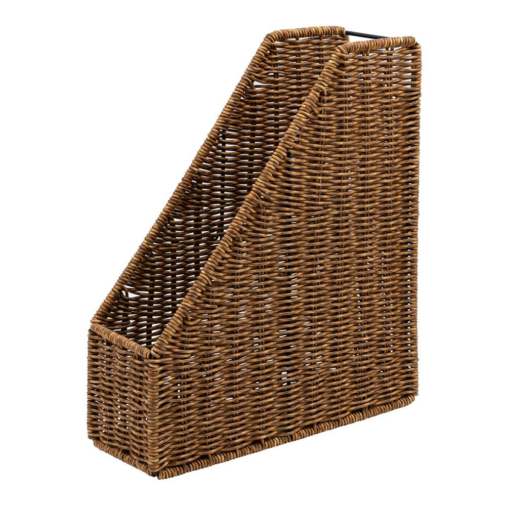 ナカバヤシ ラタンスタイル ファイルスタンド ブラウン