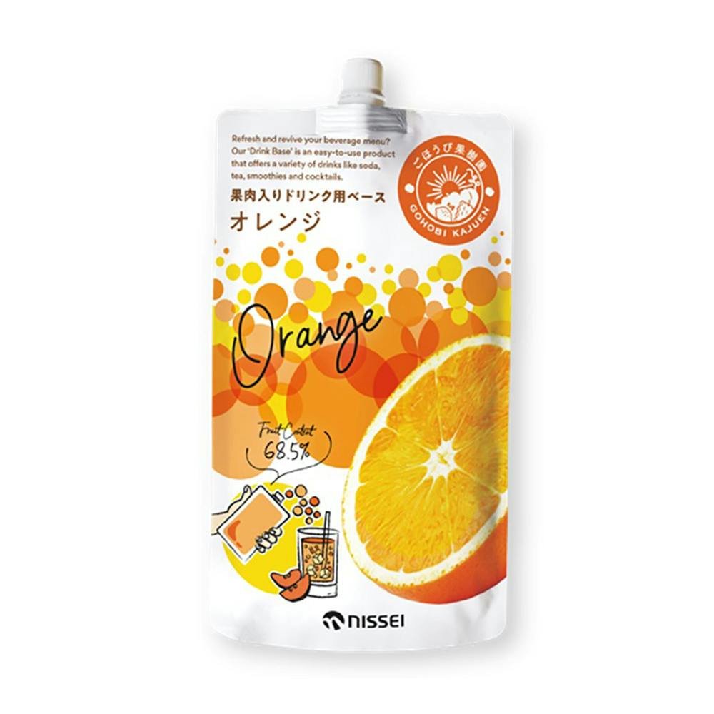 ごほうび果樹園 果肉入りドリンク用ベース オレンジ 500g×1本