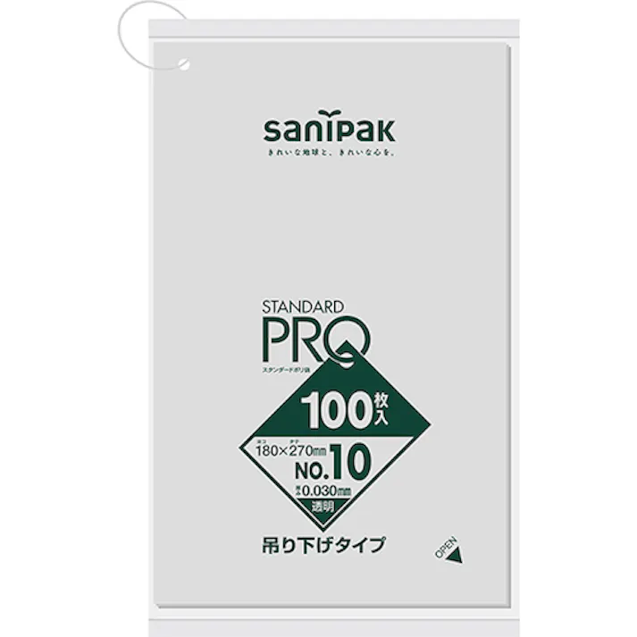 【CAINZ-DASH】日本サニパック L10Hスタンダードポリ袋吊り下げタイプ(0.03)10号 L10H-CL【別送品】