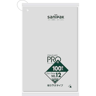 【CAINZ-DASH】日本サニパック Ｌ１２Ｈスタンダードポリ袋吊り下げタイプ（０．０３）１２号 L12H-CL【別送品】