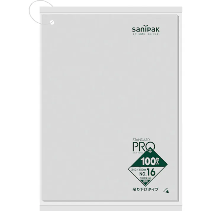【CAINZ-DASH】日本サニパック L16H規格袋吊り下げタイプ(0.03)16号 L16H-CL【別送品】
