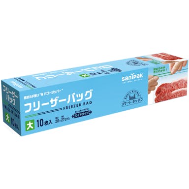 【CAINZ-DASH】日本サニパック フリーザーバック（Ｌ）透明１０枚　０．０６０ｍｍ KS38【別送品】