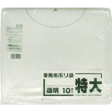 【CAINZ-DASH】日本サニパック Ｅ１２Ｆ業務用ポリ袋特大３００Ｌ相当透明　１０枚【別送品】