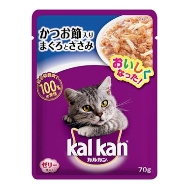 カルカン パウチ かつお節入りまぐろとささみ 70g KWP48