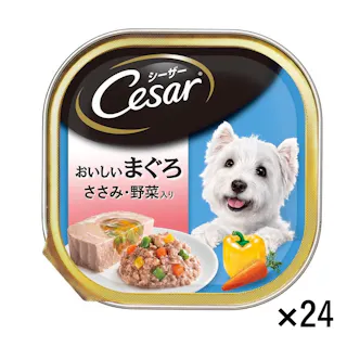 【ケース販売】シーザー おいしいまぐろ味 ささみ・野菜入り 100g×24個