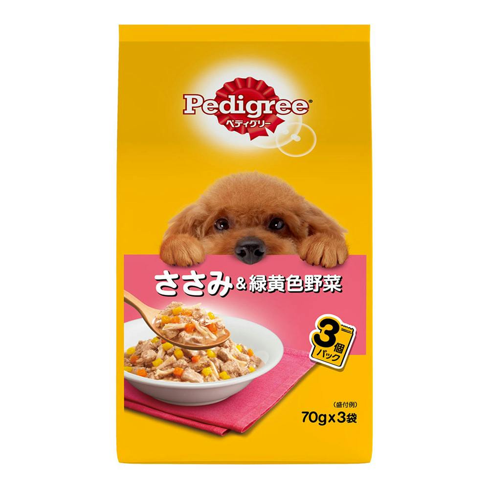 ペディグリー 成犬 ささみ野菜 70g×3袋 PWP7 犬用ウェットフード(パウチ) ペディグリー 成犬 ささみ野菜 70g×3袋 PWP7 犬用ウェットフード(パウチ)