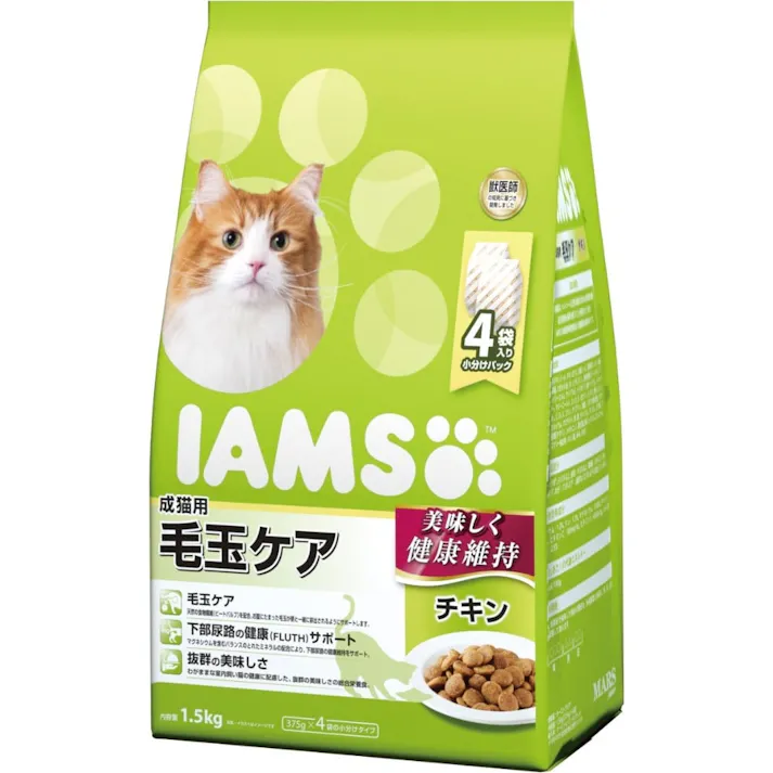 アイムス 成猫用 毛玉ケア チキン 1.5kg IC225