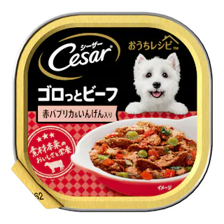 シーザー おうちレシピ ゴロっとビーフ 赤パプリカ&いんげん入り 100g CEH1