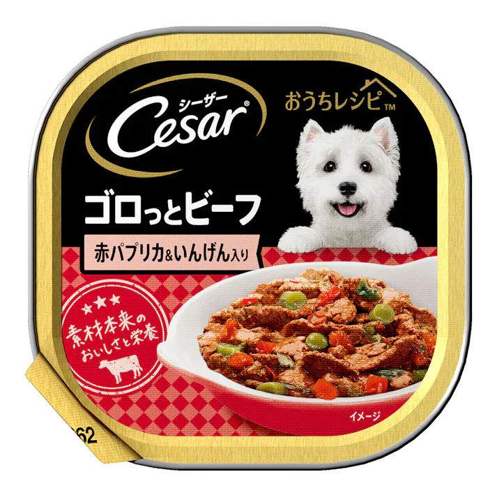 シーザー おうちレシピ ゴロっとビーフ 赤パプリカ&いんげん入り 100g CEH1