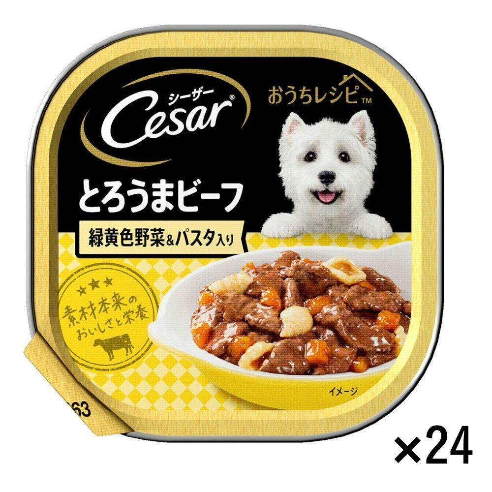 【ケース販売】シーザー おうちレシピ とろうまビーフ 緑黄色野菜＆パスタ入り 100g×24個