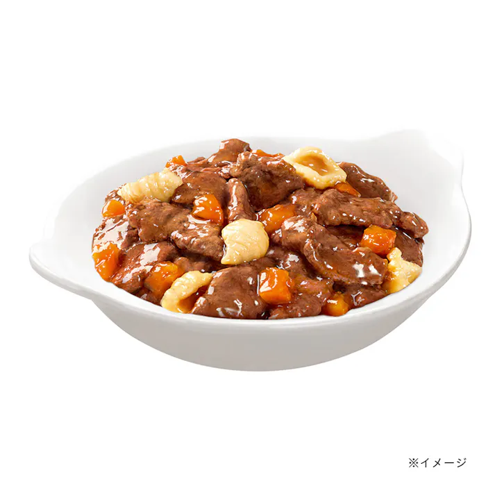 【ケース販売】シーザー おうちレシピ とろうまビーフ 緑黄色野菜&パスタ入り 100g×24個